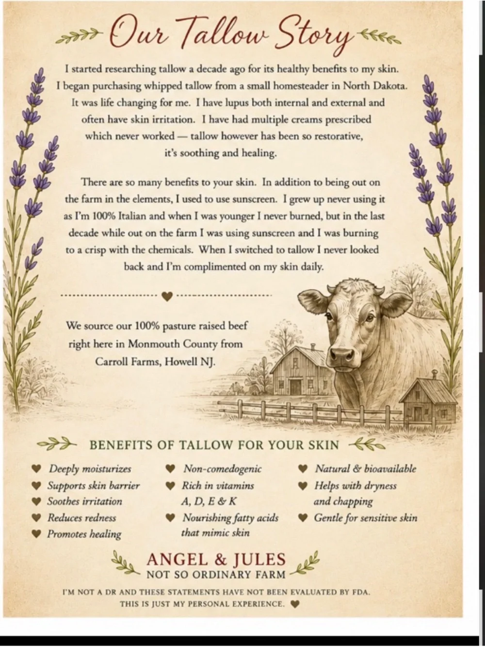 Fresh Jersey farm fresh Shepherdess Whipped Tallow Balm